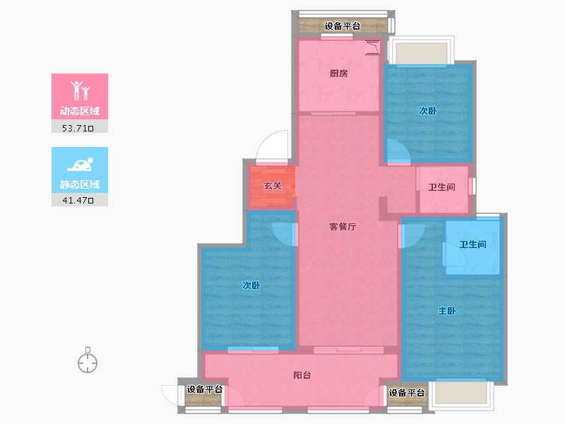 江苏省-常州市-新城和昱-88.06-户型库-动静分区