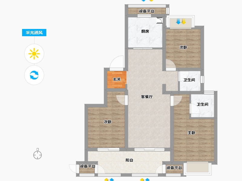 江苏省-常州市-新城和昱-88.06-户型库-采光通风