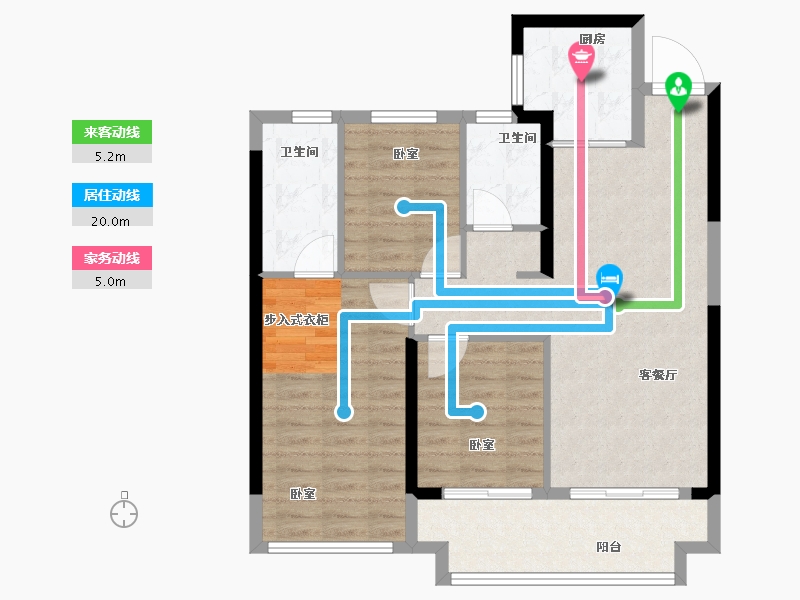 福建省-泉州市-中南天樾-85.00-户型库-动静线