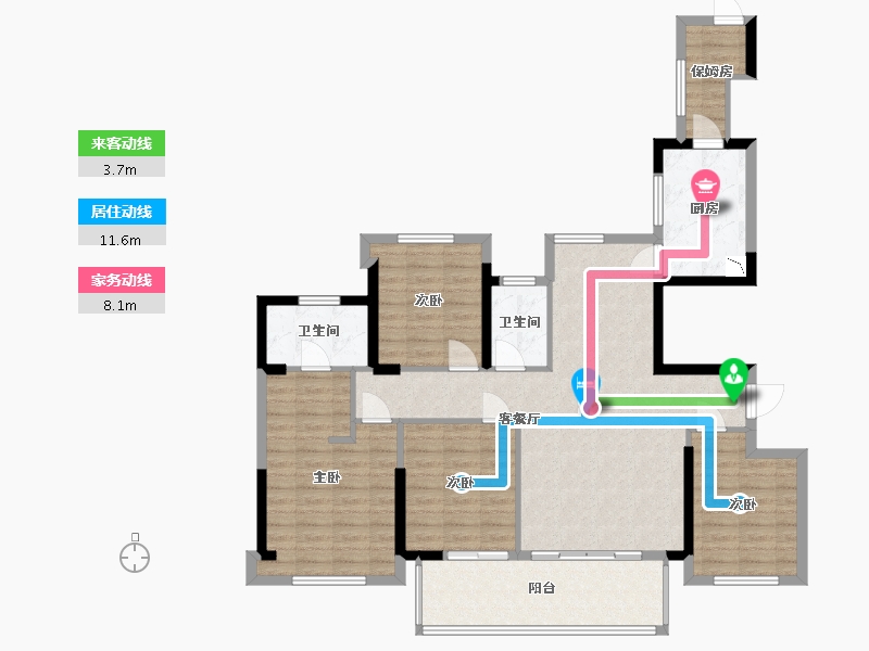 福建省-福州市-连江皇庭丹郡-114.09-户型库-动静线