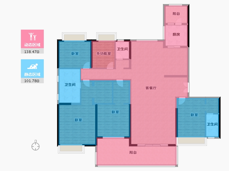 江苏省-南通市-碧桂园御湖半岛-218.26-户型库-动静分区