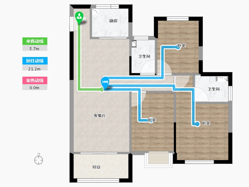 浙江省-丽水市-中梁百悦国际-84.00-户型库-动静线