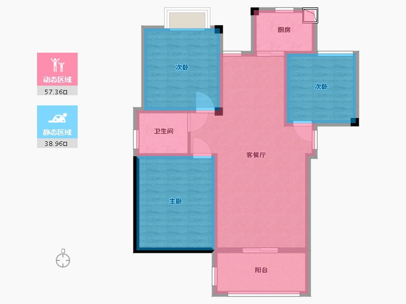 江西省-南昌市-华达金沙逸城-85.80-户型库-动静分区