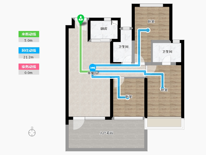 陕西省-咸阳市-云境天澄-90.79-户型库-动静线