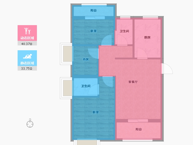 福建省-福州市-世茂福晟钱隆尚品-66.00-户型库-动静分区