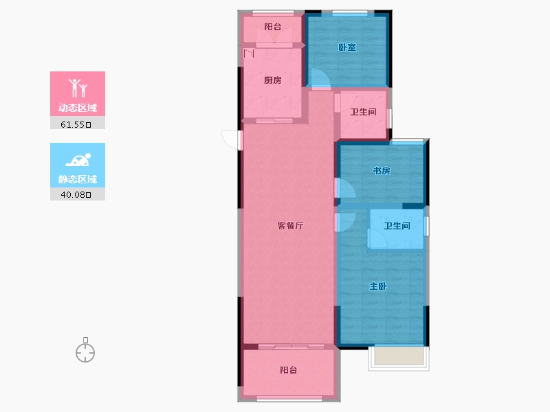 安徽省-六安市-君临龙府-90.08-户型库-动静分区