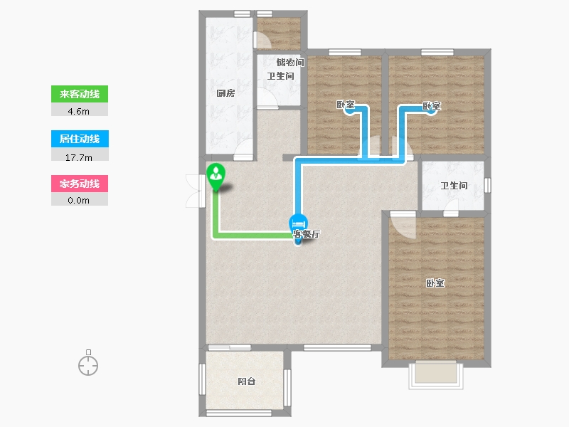 新疆维吾尔自治区-乌鲁木齐市-泰天苑-118.30-户型库-动静线