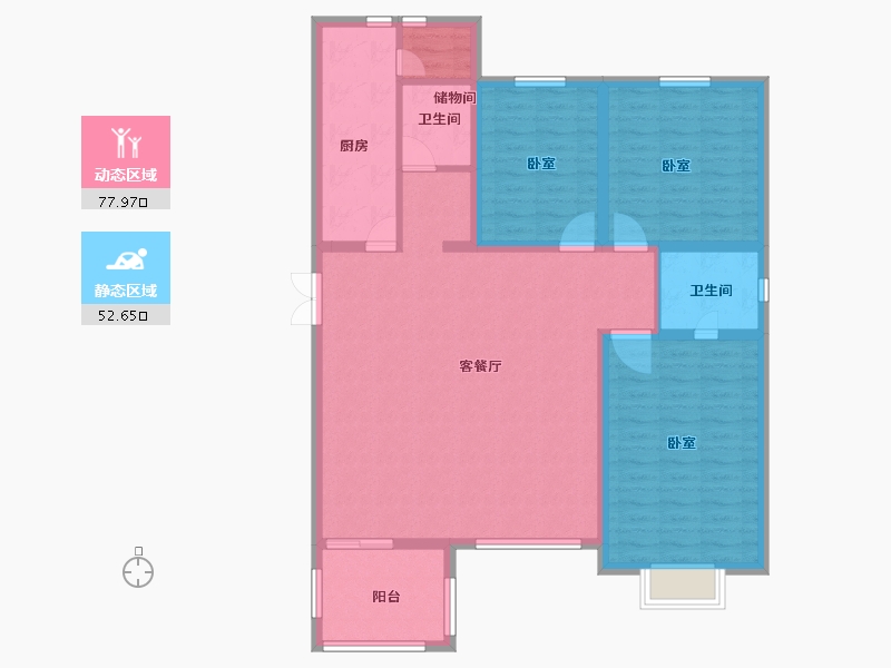 新疆维吾尔自治区-乌鲁木齐市-泰天苑-118.30-户型库-动静分区