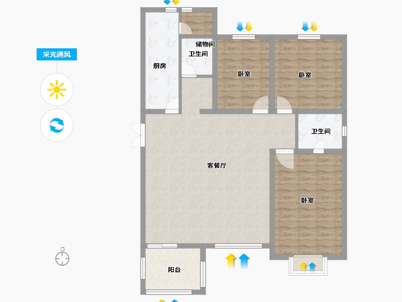 新疆维吾尔自治区-乌鲁木齐市-泰天苑-118.30-户型库-采光通风