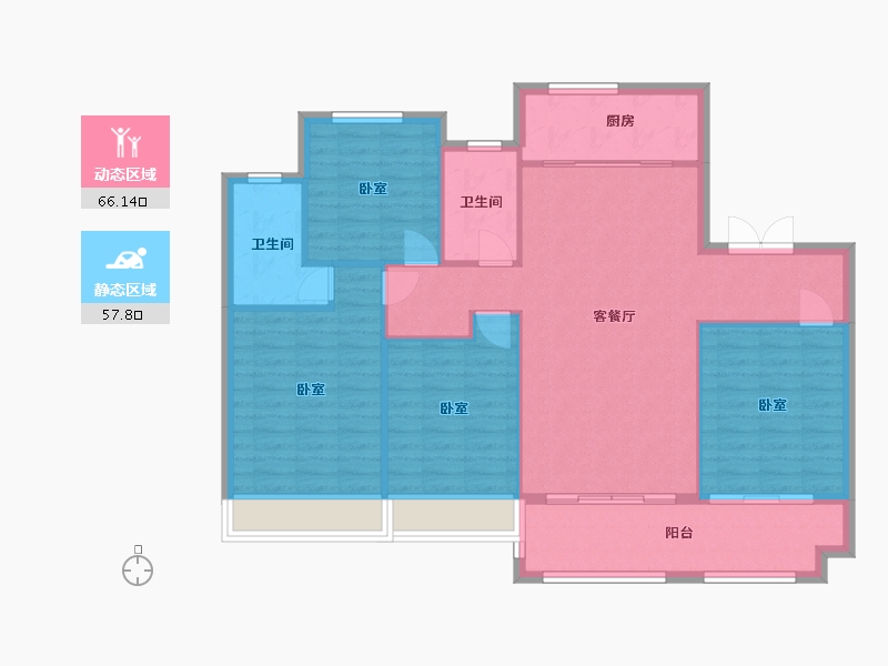 浙江省-湖州市-凯承恒隆城-114.00-户型库-动静分区