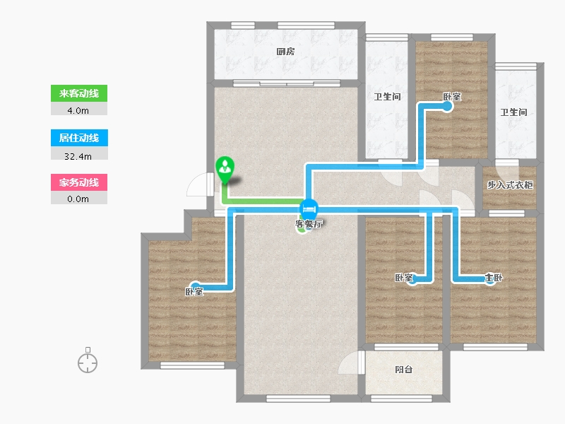 山东省-淄博市-盛康蔷薇里-125.03-户型库-动静线