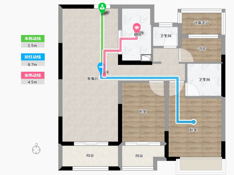 安徽省-合肥市-合肥奥园城市天地-86.00-户型库-动静线