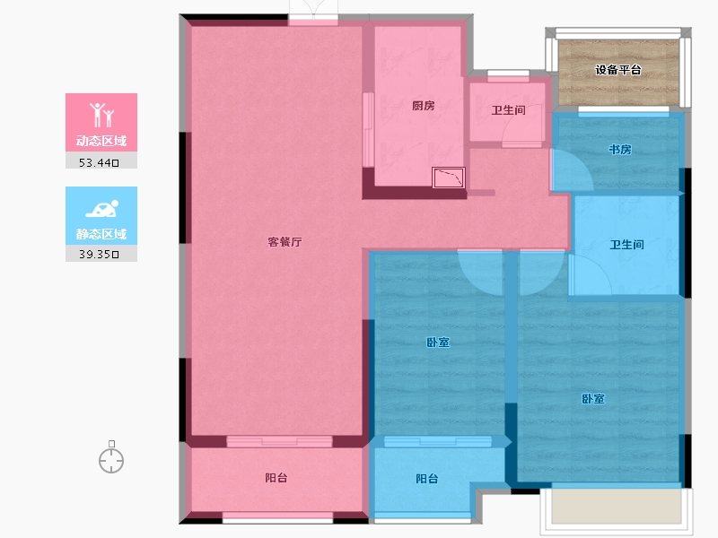 安徽省-合肥市-合肥奥园城市天地-86.00-户型库-动静分区