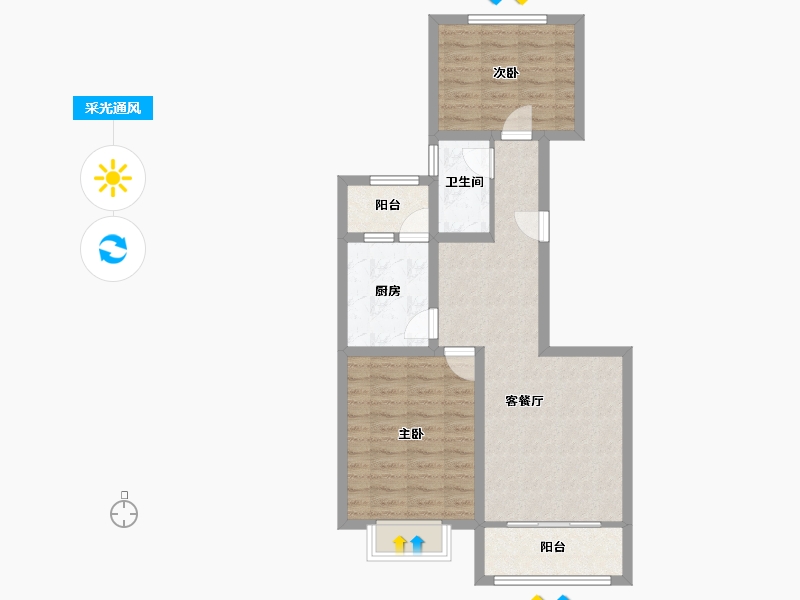 甘肃省-兰州市-亚太清湖湾-69.47-户型库-采光通风