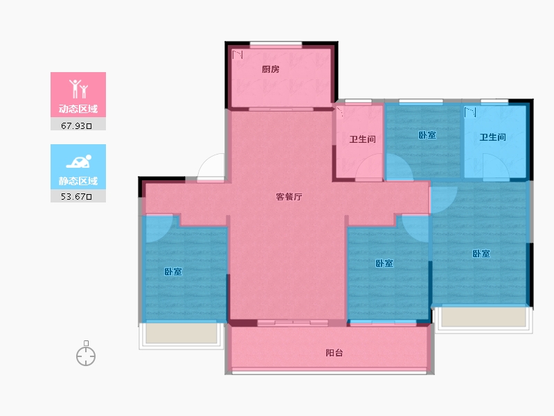 浙江省-丽水市-世茂璀璨岚园-111.00-户型库-动静分区