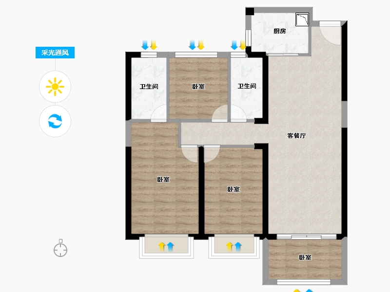 福建省-莆田市-世茂国风湄洲-82.00-户型库-采光通风