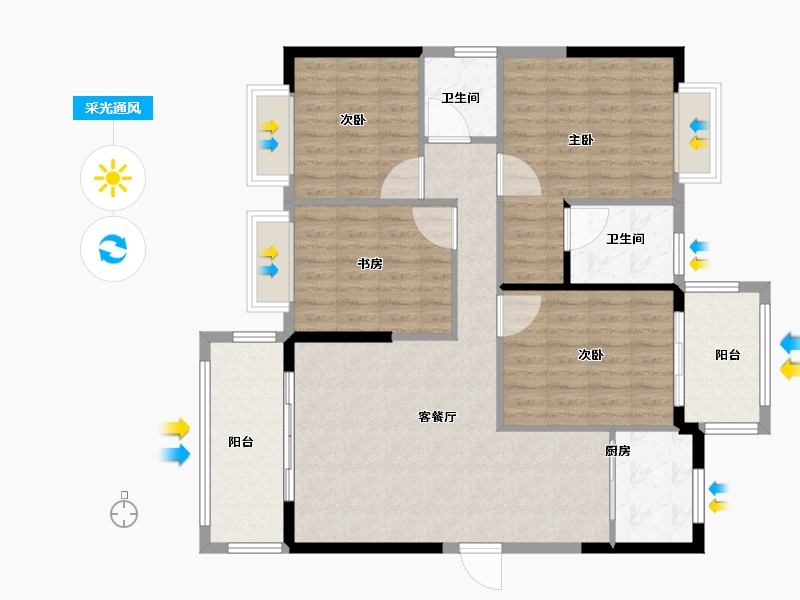 福建省-南平市-新城中心御峰-108.00-户型库-采光通风