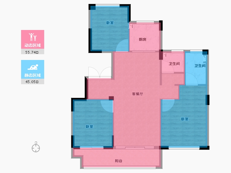 浙江省-丽水市-众安香樟湾-91.68-户型库-动静分区