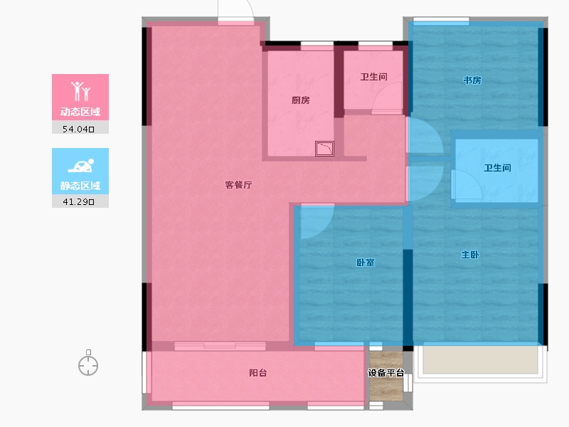 浙江省-衢州市-中梁融信壹号院-86.00-户型库-动静分区