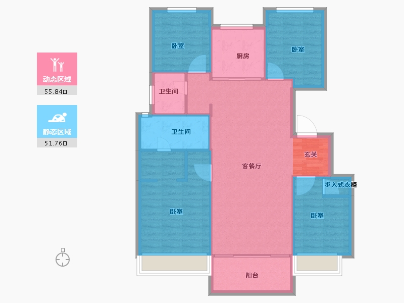 浙江省-嘉兴市-中南泷悦府-98.26-户型库-动静分区