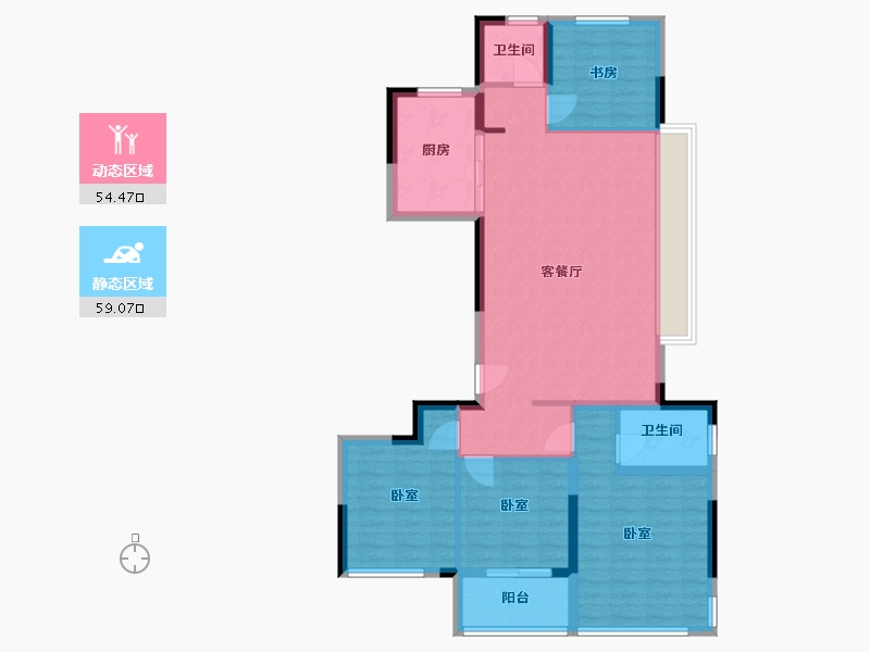 浙江省-温州市-新鸿金誉府-102.00-户型库-动静分区