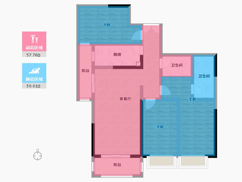 云南省-西双版纳傣族自治州-沙河郡-94.37-户型库-动静分区