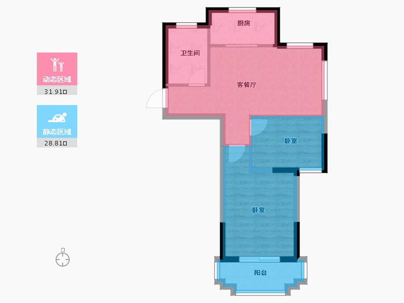 浙江省-绍兴市-鹅境雅园-54.00-户型库-动静分区