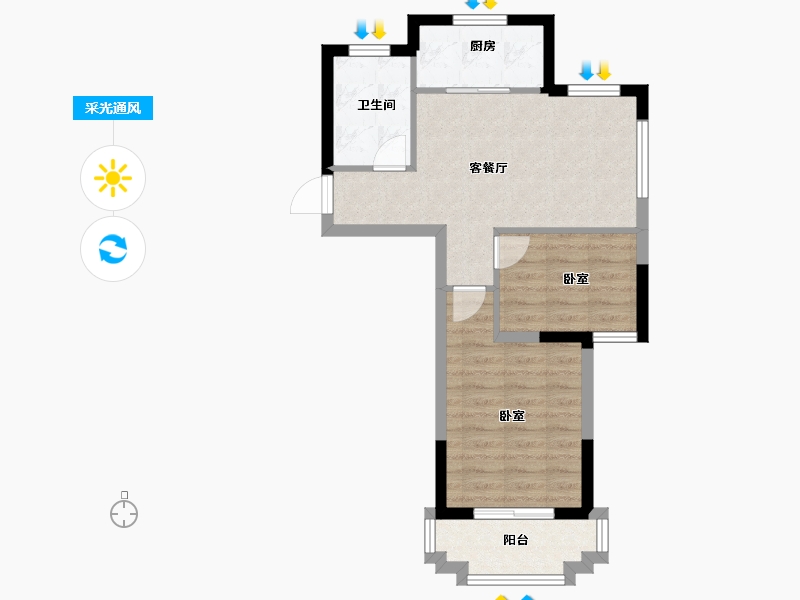 浙江省-绍兴市-鹅境雅园-54.00-户型库-采光通风