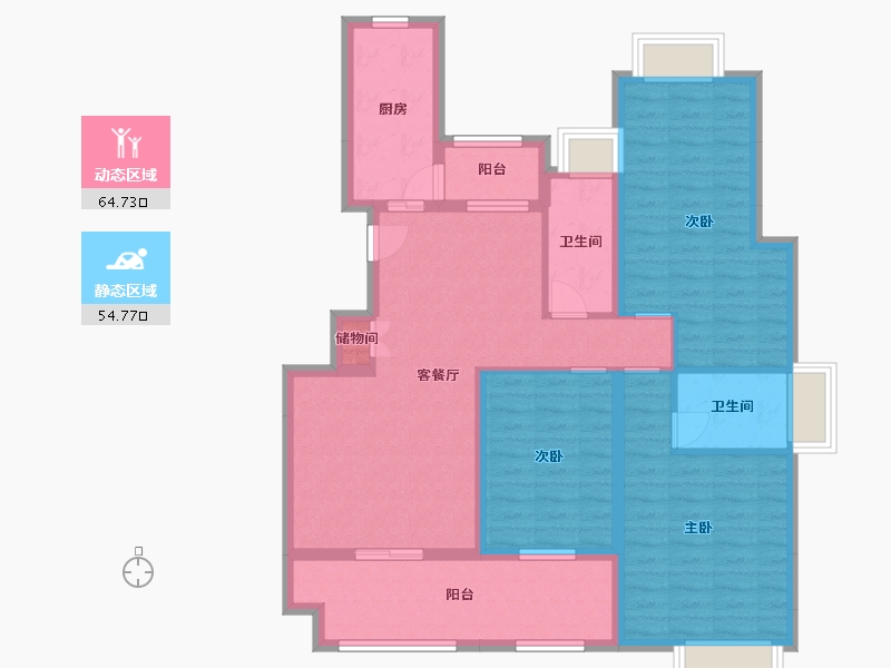 江西省-九江市-富润城-106.21-户型库-动静分区