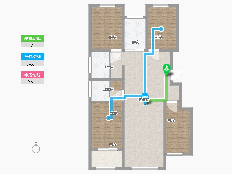 山东省-淄博市-盛康蔷薇里-109.41-户型库-动静线