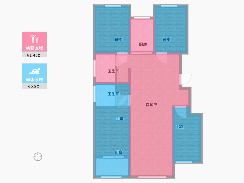 山东省-淄博市-盛康蔷薇里-109.41-户型库-动静分区