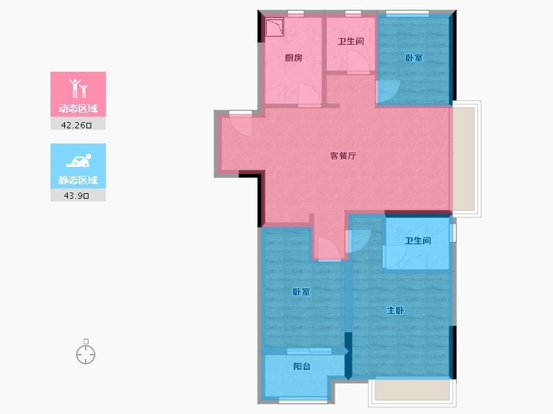 浙江省-杭州市-金地滨与城-76.44-户型库-动静分区