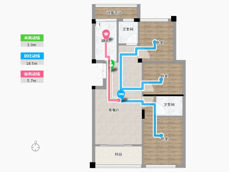 浙江省-丽水市-锦泰公寓-77.00-户型库-动静线