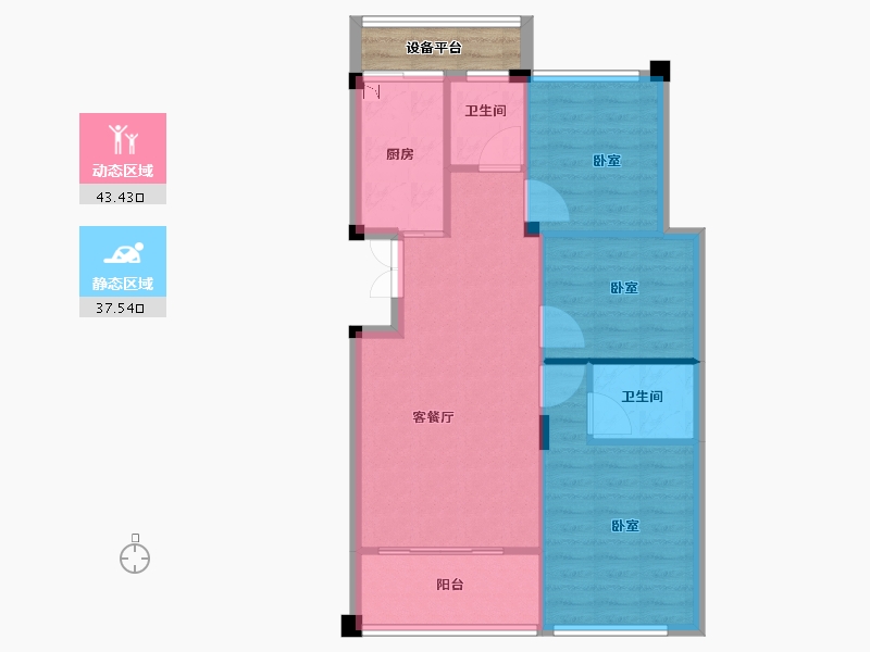 浙江省-丽水市-锦泰公寓-77.00-户型库-动静分区