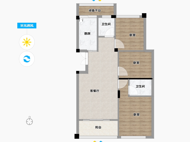 浙江省-丽水市-锦泰公寓-77.00-户型库-采光通风