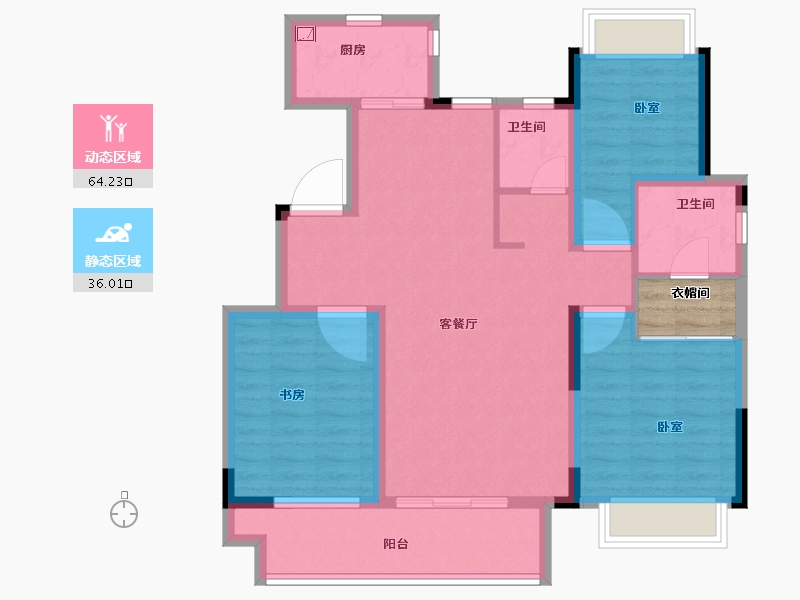 安徽省-合肥市-新华公馆-92.00-户型库-动静分区