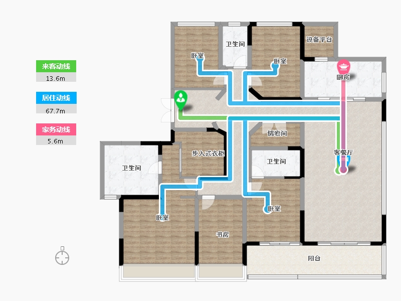 浙江省-金华市-义乌壹号院-203.95-户型库-动静线