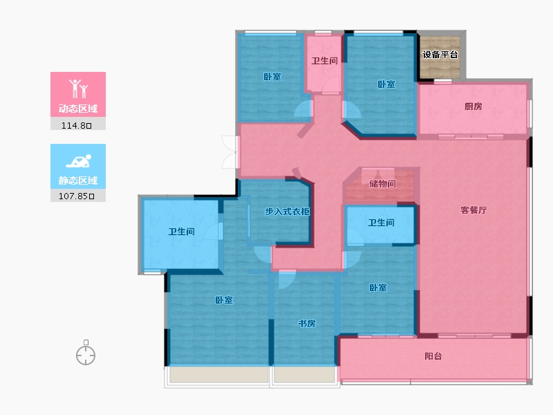 浙江省-金华市-义乌壹号院-203.95-户型库-动静分区