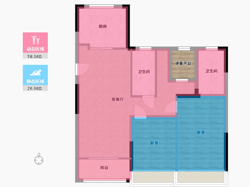 浙江省-湖州市-德清市心府-78.00-户型库-动静分区