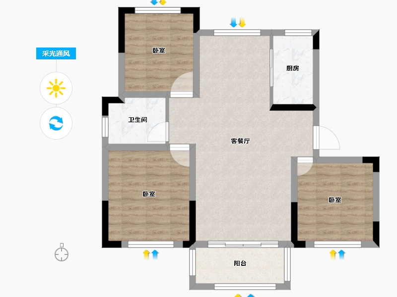 安徽省-芜湖市-泰和文苑-78.16-户型库-采光通风