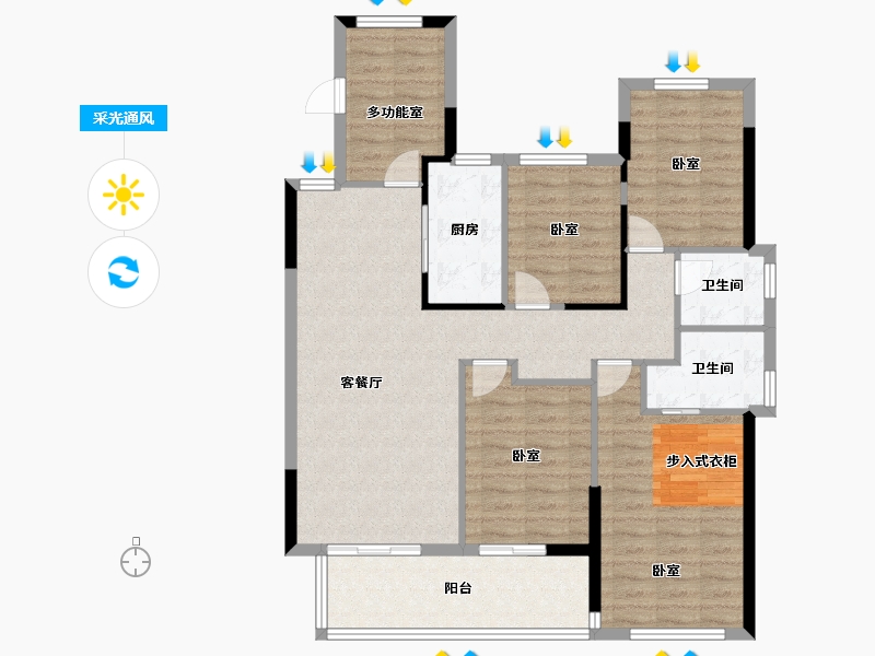 福建省-莆田市-保利紫荆公馆-105.91-户型库-采光通风