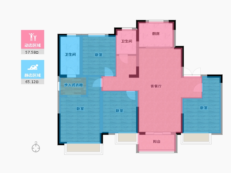 浙江省-湖州市-大发融悦四季-110.00-户型库-动静分区