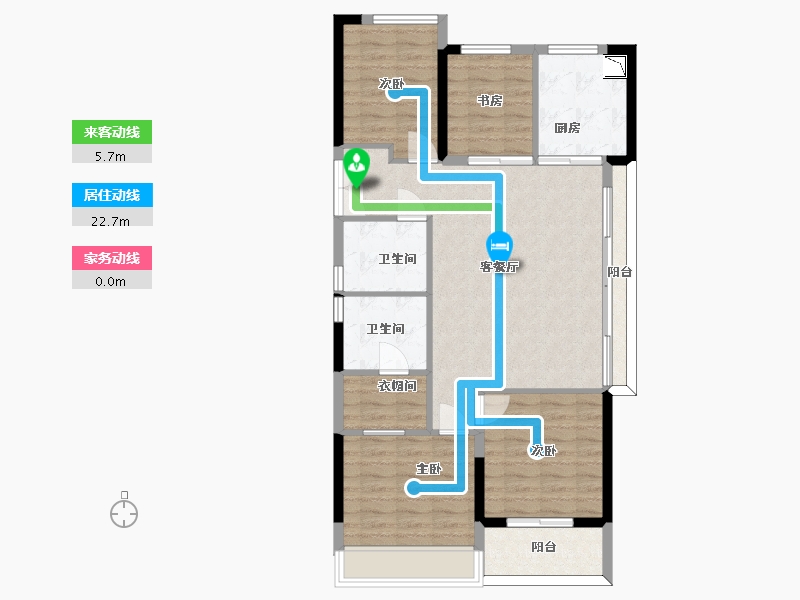 浙江省-杭州市-荷源府-95.52-户型库-动静线