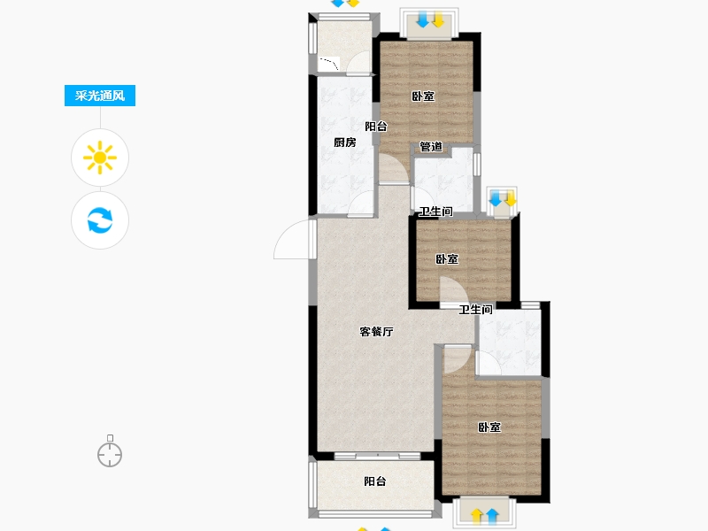 安徽省-芜湖市-芜湖恒大御府-92.00-户型库-采光通风