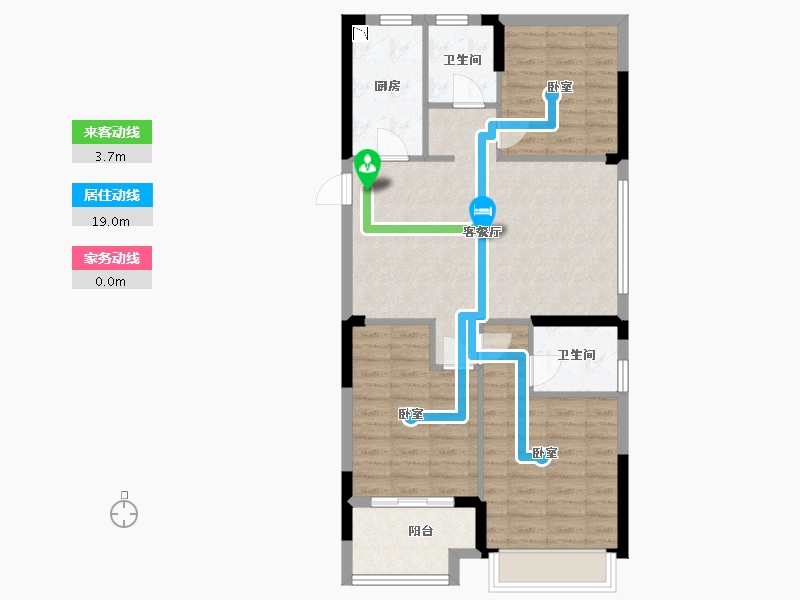 浙江省-湖州市-天际云墅-84.00-户型库-动静线