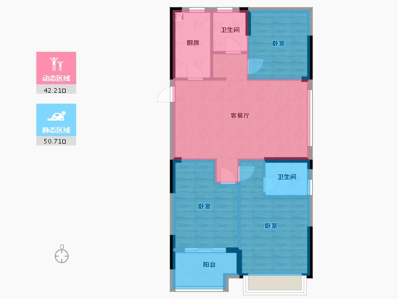 浙江省-湖州市-天际云墅-84.00-户型库-动静分区