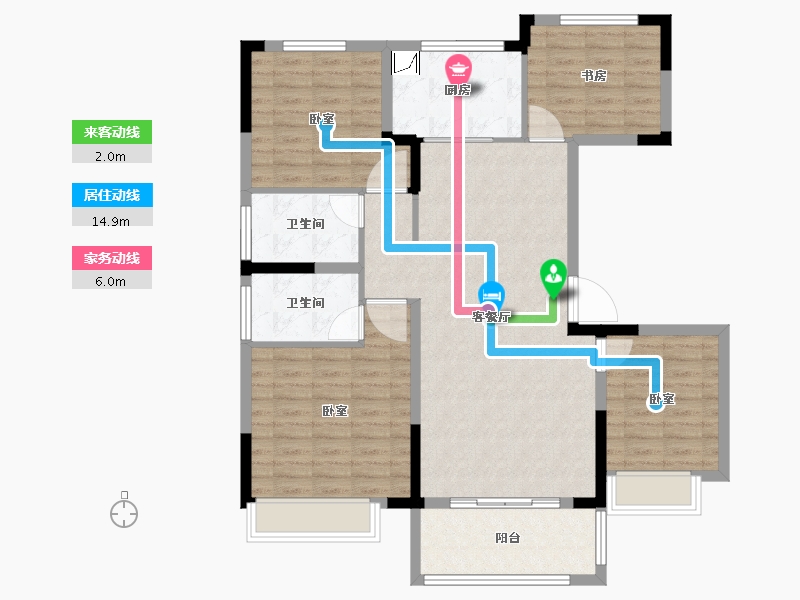 安徽省-合肥市-庐江美的城-107.99-户型库-动静线