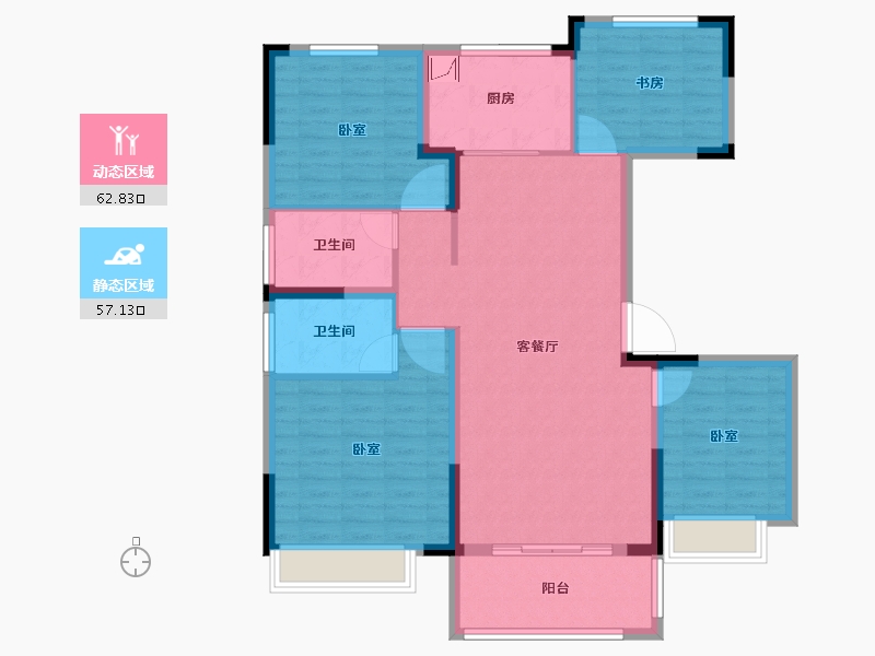 安徽省-合肥市-庐江美的城-107.99-户型库-动静分区