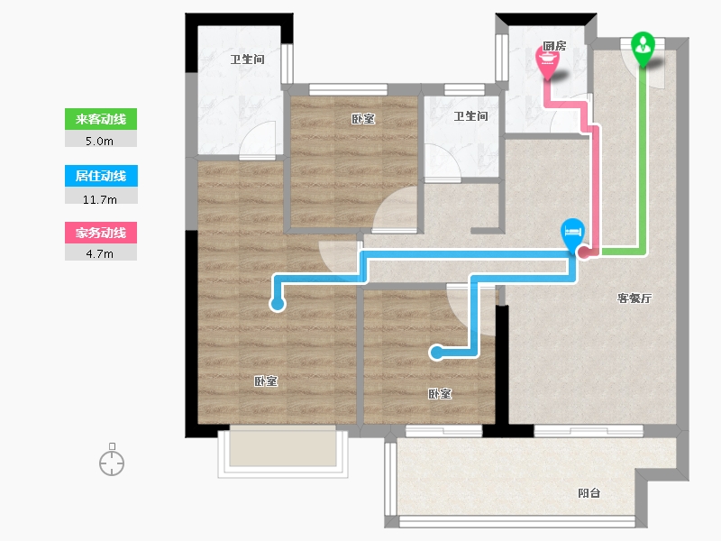 福建省-泉州市-财富新城-78.00-户型库-动静线