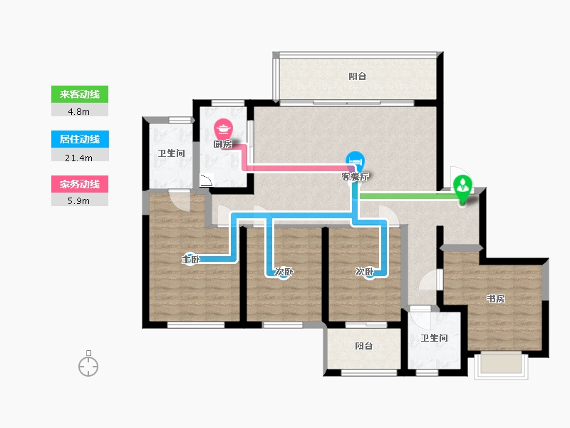 福建省-福州市-福清璀璨滨江-114.00-户型库-动静线